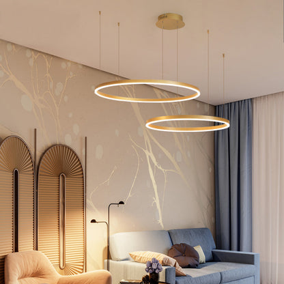 Modern Pendant Light Tir-Circle Black/Gold/Coffee Metal