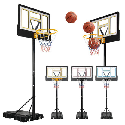 Wheeled Portable Outdoor Basketball Hoop Set 4.4-10 FT