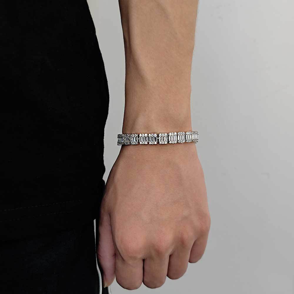Baguette Tennis Bracelet – White Gold, 8mm