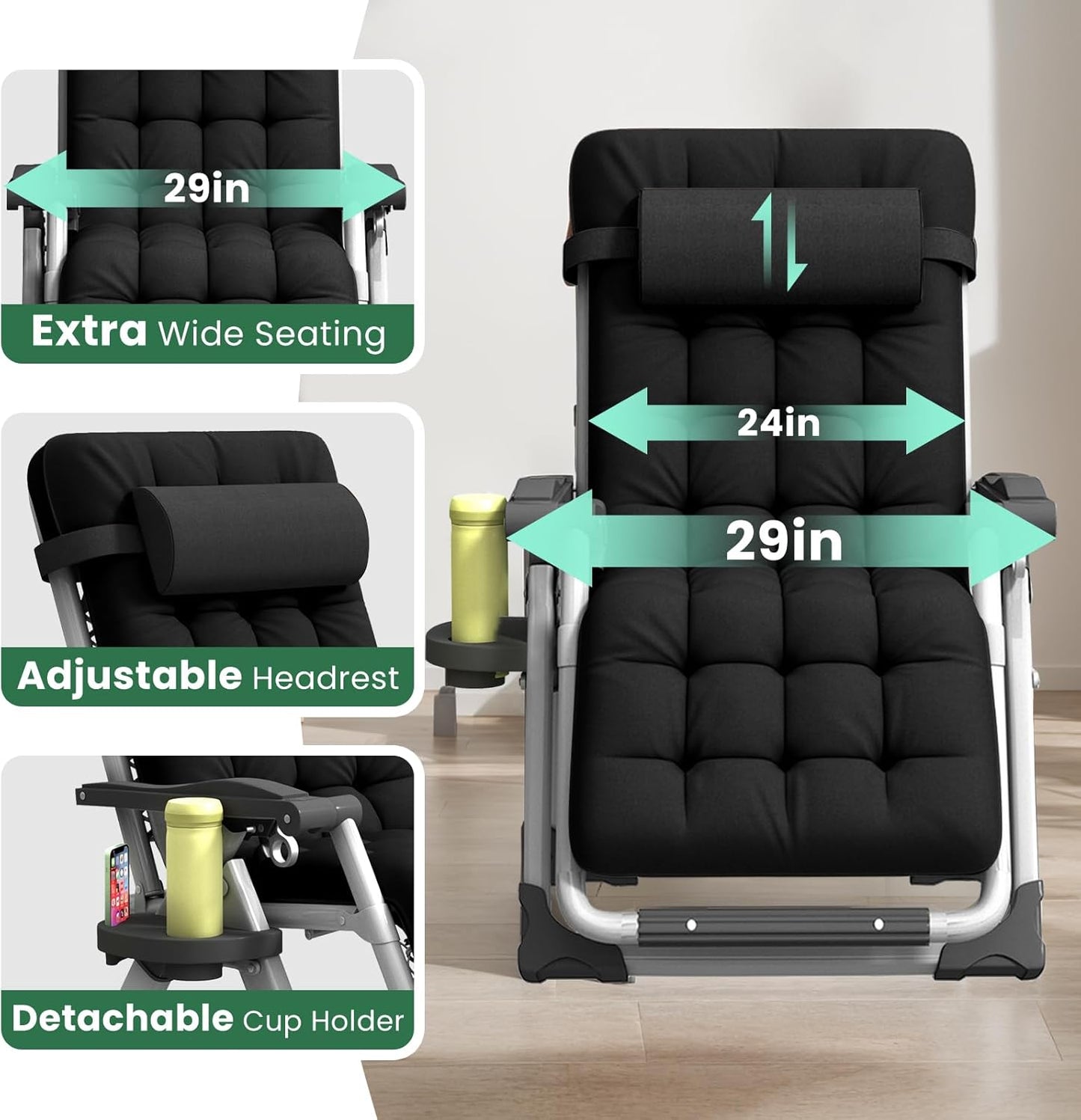 Adjustable Patio Recliner – Heavy-Duty Anti-Gravity Outdoor Lounge Chair | Ventayo