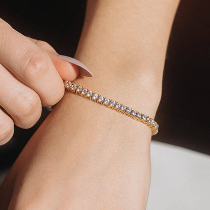 Round Cut Tennis Bracelet – Yellow Gold, 3mm