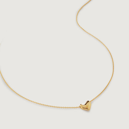 Heart Chain Necklace, 925 Silver, 18K Gold Plated
