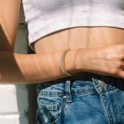 Round Cut Tennis Bracelet – Yellow Gold, 5mm