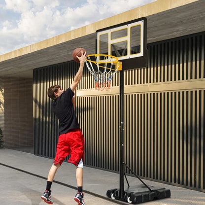 Wheeled Portable Outdoor Basketball Hoop Set 4.4-10 FT