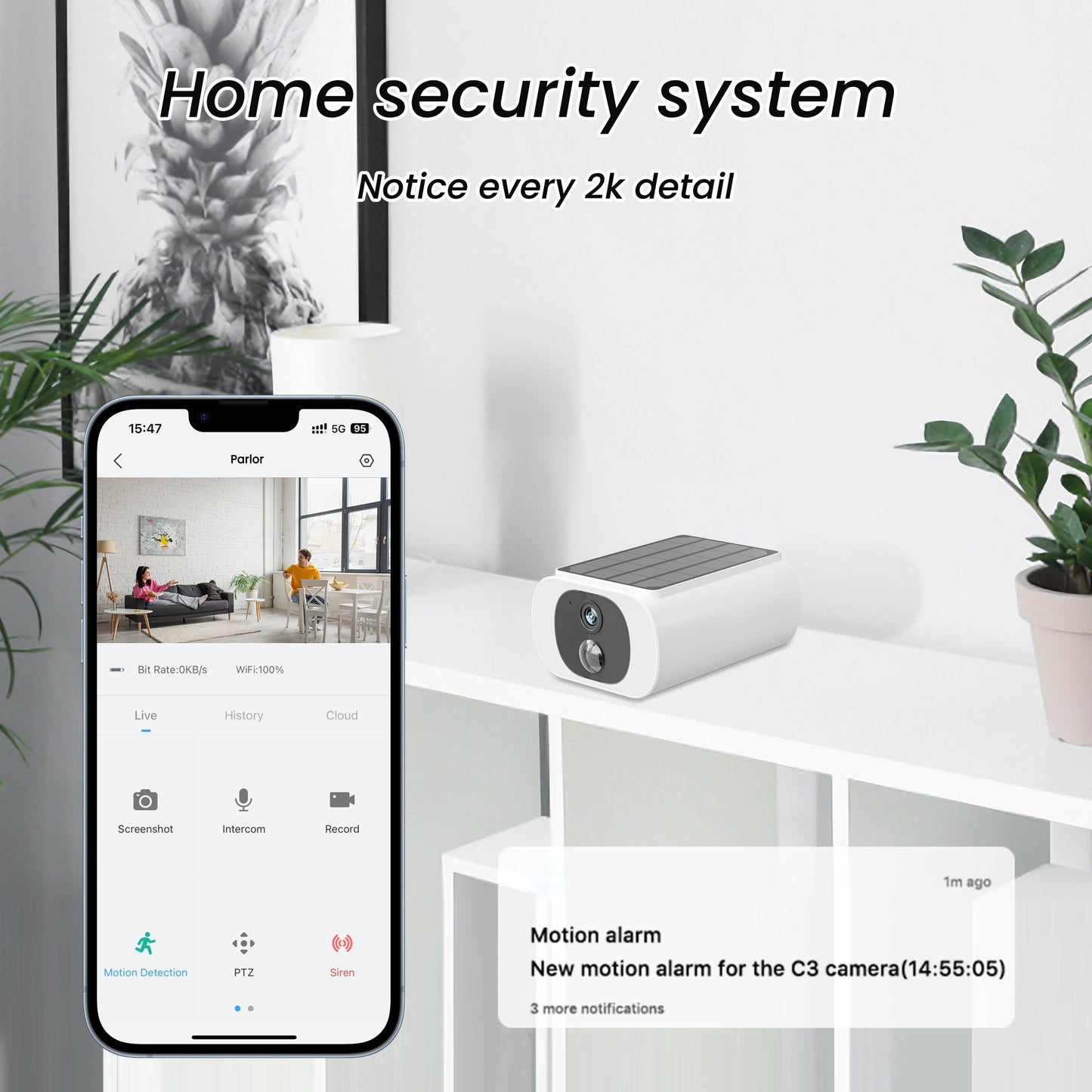 Outdoor Solar Security Cameras – Wireless Design with Motion Sensor & Night Vision