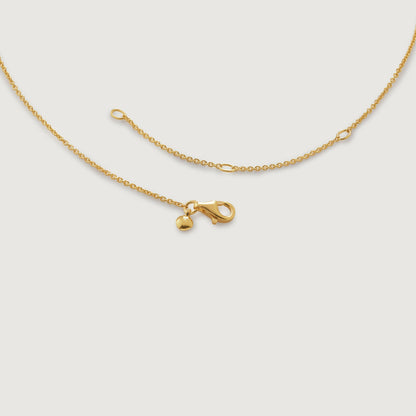 Heart Chain Necklace, 925 Silver, 18K Gold Plated