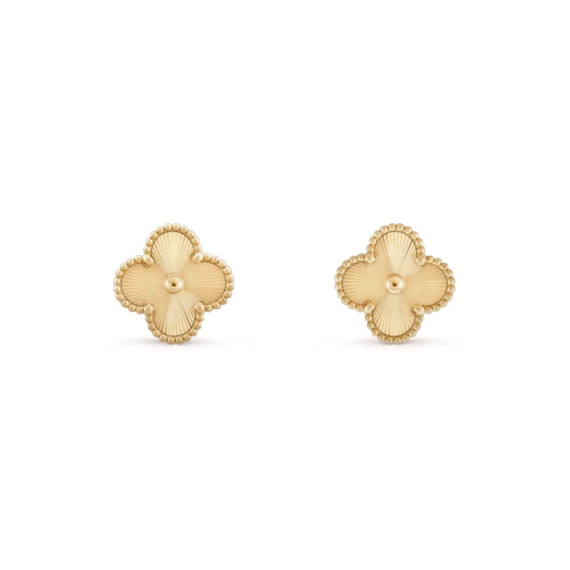 Clover Leaf Earrings – 925 Silver, 18k Gold Plated