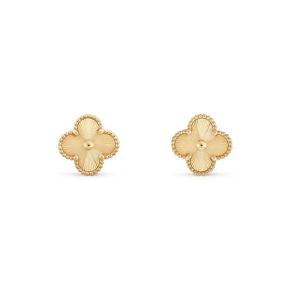 Clover Leaf Earrings – 925 Silver, 18k Gold Plated