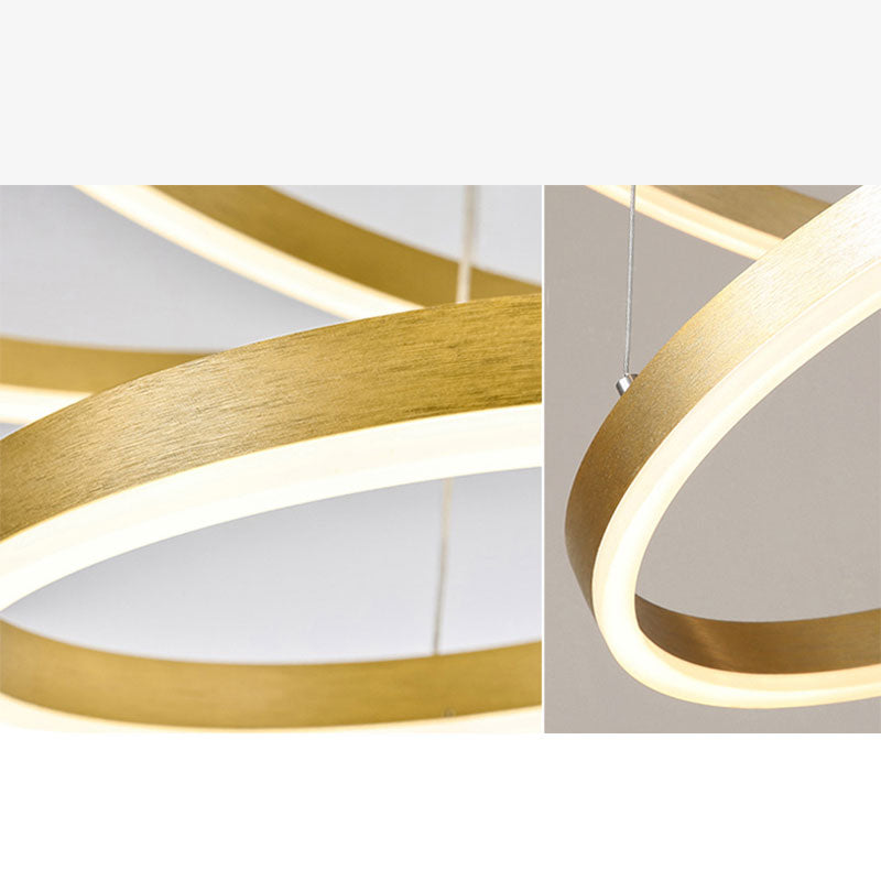 Modern Pendant Light Tir-Circle Black/Gold/Coffee Metal