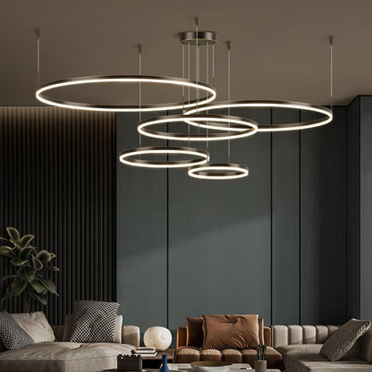 Modern Pendant Light Tir-Circle Black/Gold/Coffee Metal