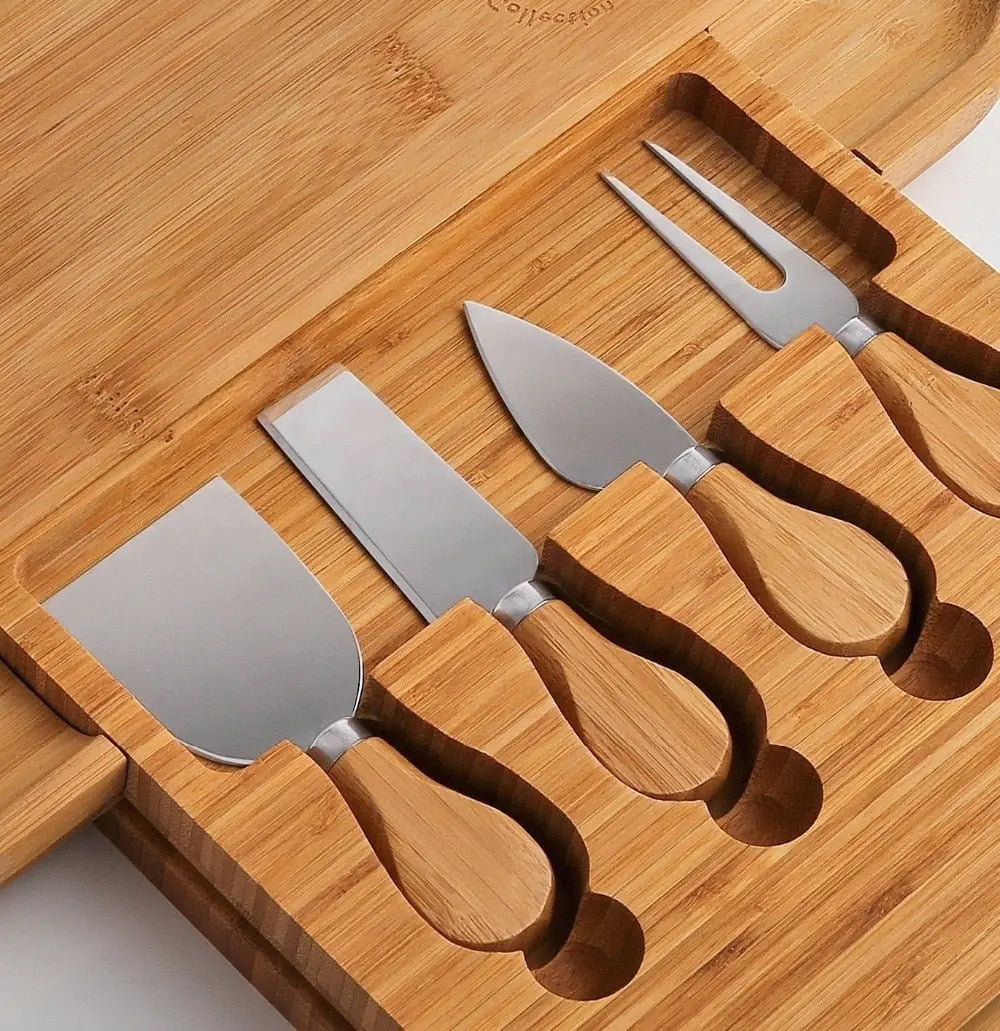Bamboo Cheese Board with Cutlery