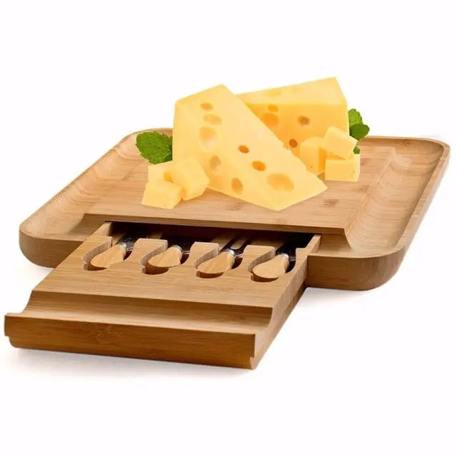 Bamboo Cheese Board with Cutlery