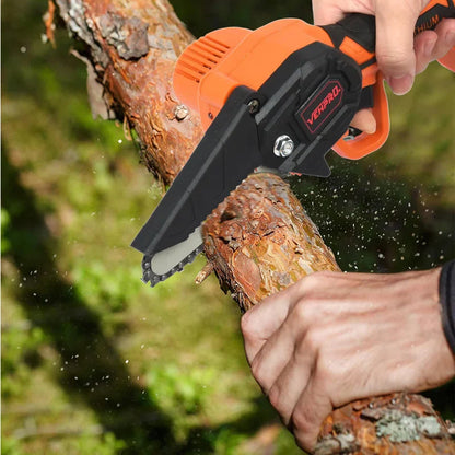 Batteridrevet ledningsfri elektrisk mini motorsag for greiner