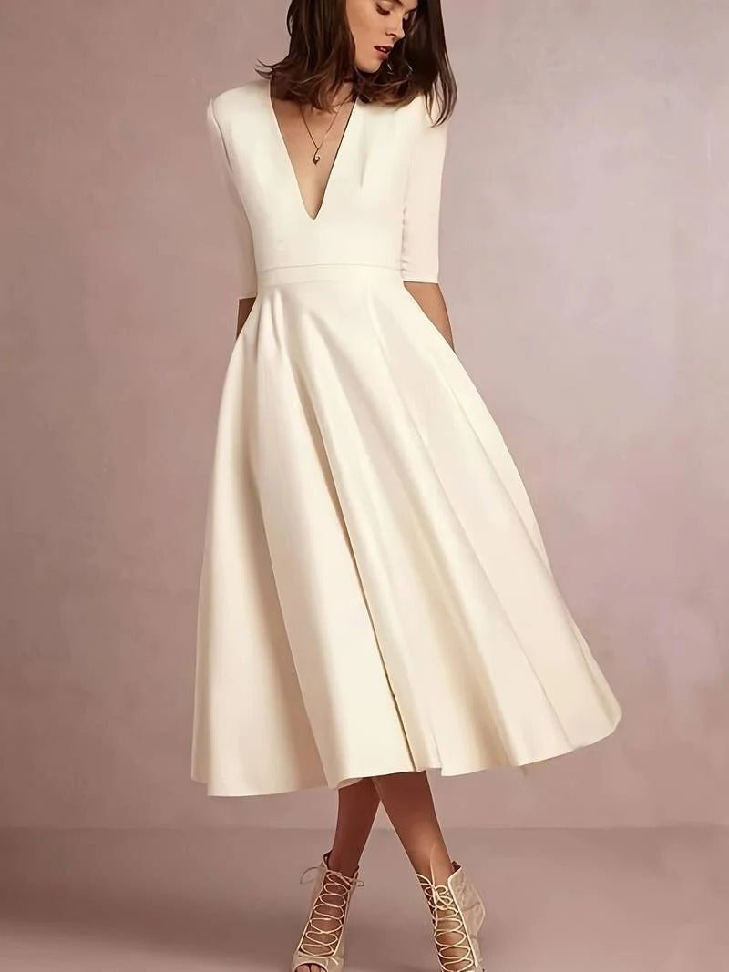Elegant V-neck dress for women