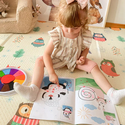 Montessori Finger Painting Book – 12 Washable Colors for Toddlers – Educational Sensory Art Toy