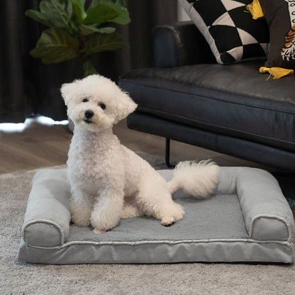 Full support faux fleece and suede orthopedic dog bed