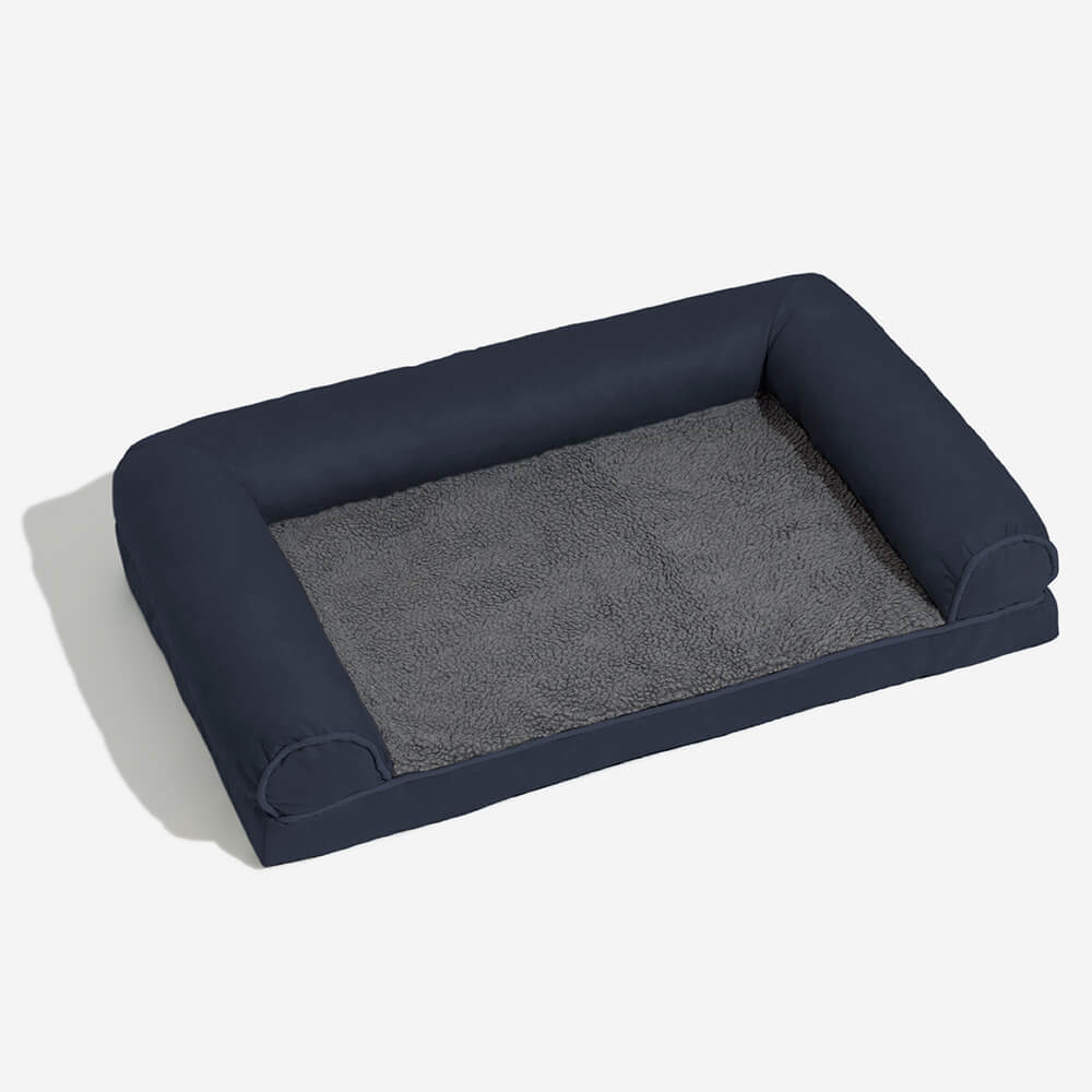 Full support faux fleece and suede orthopedic dog bed