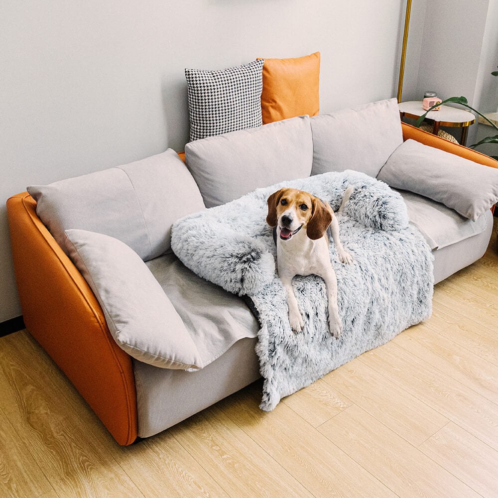 Calming Furniture Protector Dog Bed - Cozy Backrest