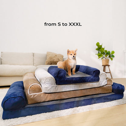 Full support faux fleece and suede orthopedic dog bed
