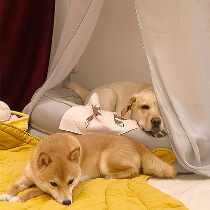 Leaf Shape Dog Blanket with Donut Dog Bed Luxury Dog Gifts