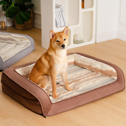 Cozy orthopedic dog sofa made of lambswool