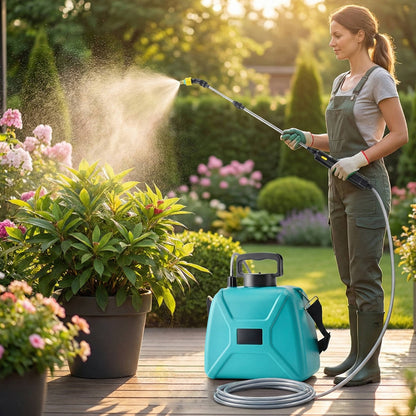 Rechargeable Electric Garden Sprayer 5L, Battery Powered Plant Sprayer with 3 Nozzles