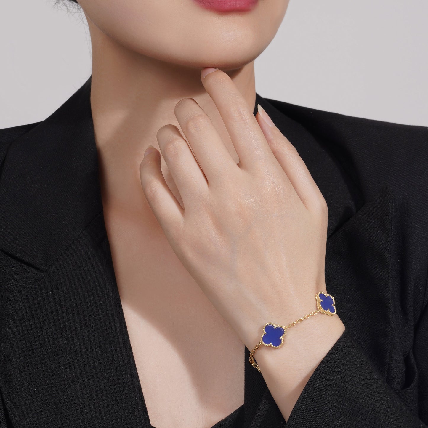 Klaverblad Armband – 925 Zilver, 18k Goud Verguld