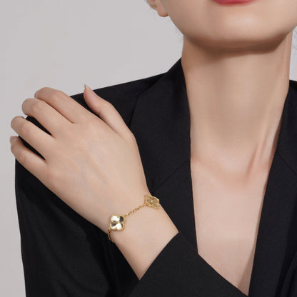 Klaverblad Armband – 925 Zilver, 18k Goud Verguld