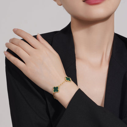 Klaverblad Armband – 925 Zilver, 18k Goud Verguld