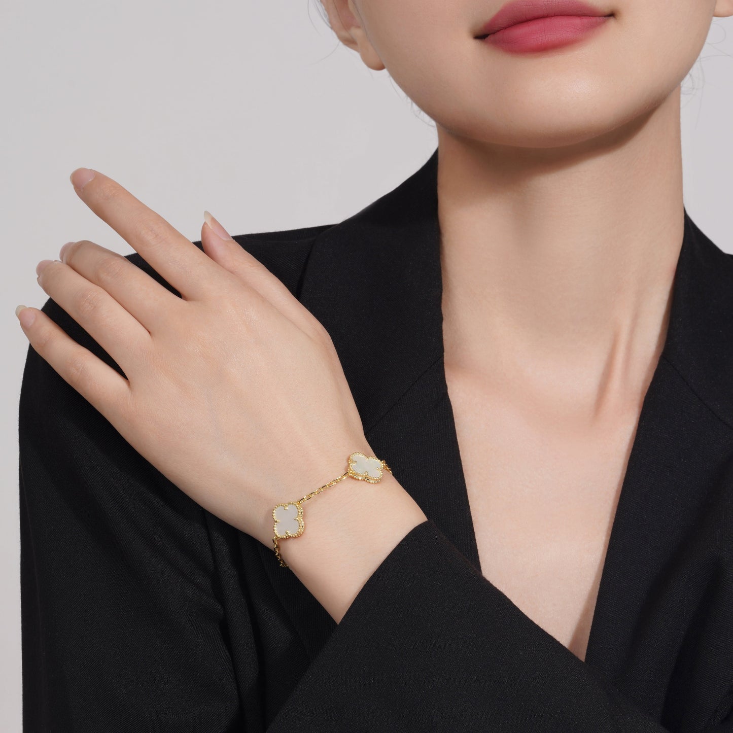 Klaverblad Armband – 925 Zilver, 18k Goud Verguld