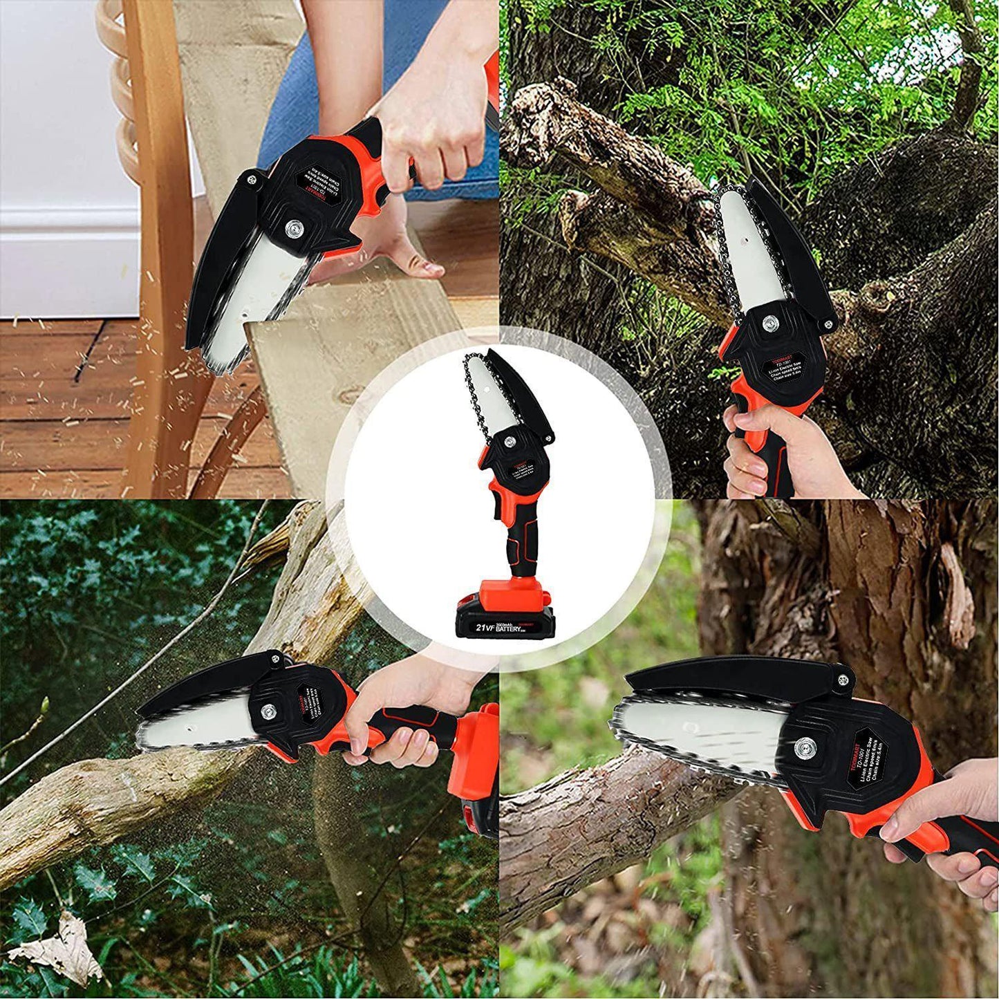 Mini Chainsaw - Miniature Chainsaw - Portable Mini Cordless Chainsaw - Mini Electric Chainsaw - Rechargeable Mini Chainsaw