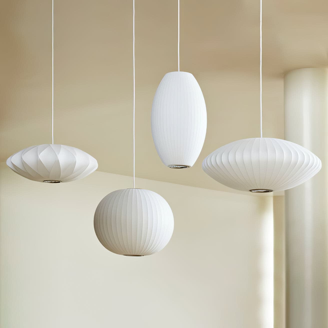 Minimalist White Bubble Hanging Pendant Light