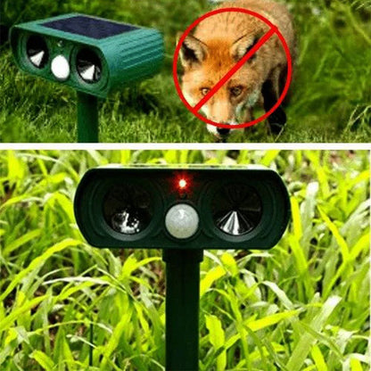 Solar Ultrasonic Fox Deterrent – Motion-Activated Animal Repeller for Garden, Lawn & Outdoor