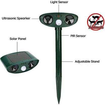 Keep Squirrel Away – Solar-Powered Ultrasonic Squirrel Deterrent with Motion Sensor for Yard & Garden