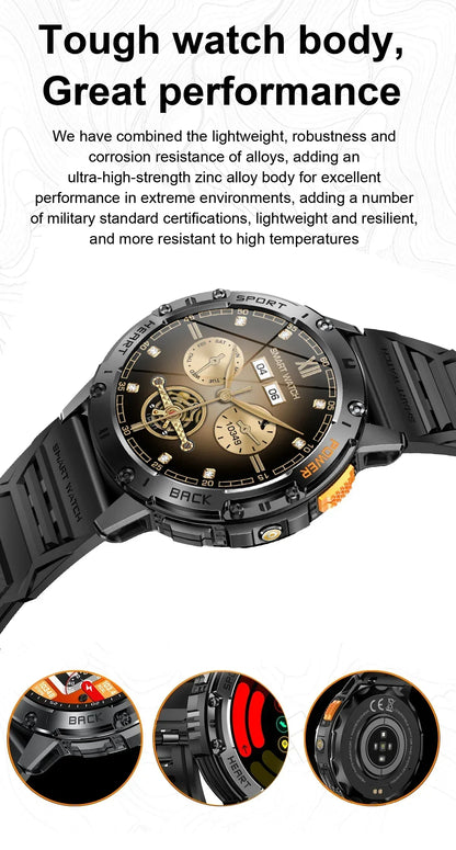 AMOLED Smartwatch – Bluetooth Calling Fitness Tracker with Waterproof Design