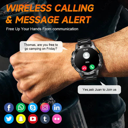 AMOLED Smartwatch – Bluetooth Calling Fitness Tracker with Waterproof Design