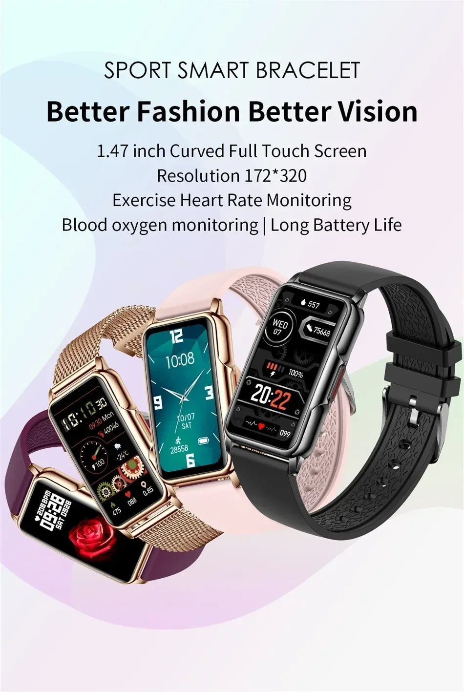 Smartwatch for Men & Women – Full Touch Fitness & Health Tracker