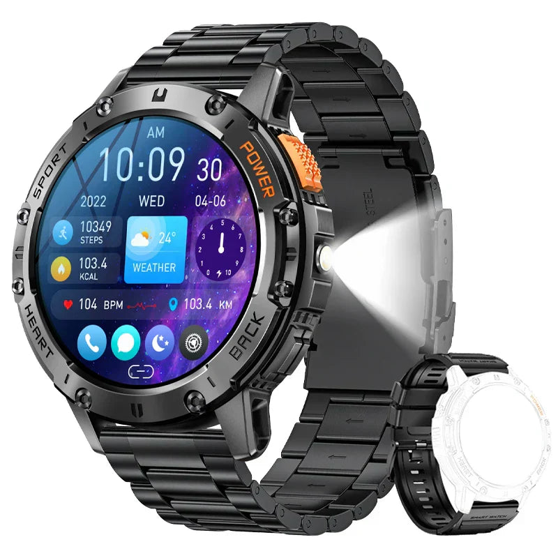 AMOLED Smartwatch – Bluetooth Calling Fitness Tracker with Waterproof Design