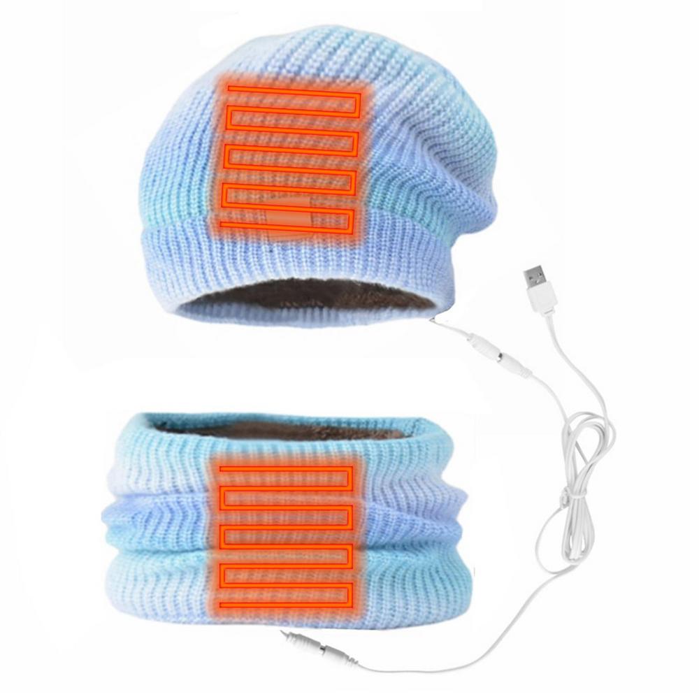 Conjunto acogedor 2 en 1 de gorro y bufanda con calefacción USB para invierno