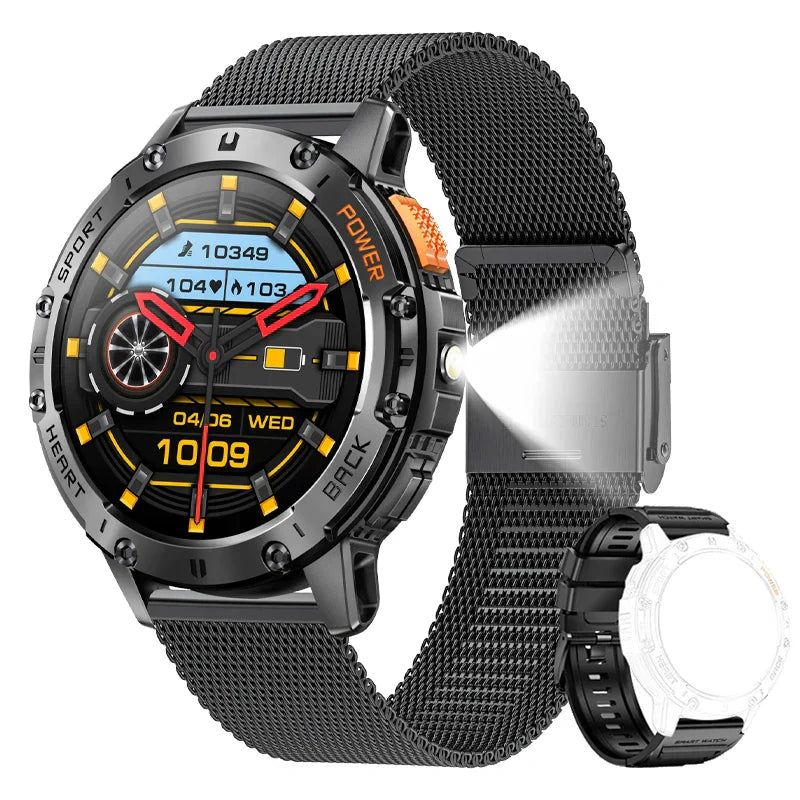 AMOLED Smartwatch – Bluetooth Calling Fitness Tracker with Waterproof Design