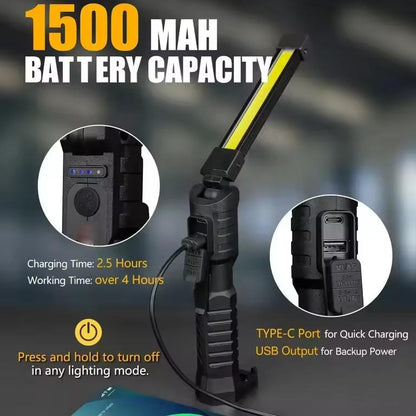 Rechargeable Magnetic Flashlight For Mechanics And Workplace