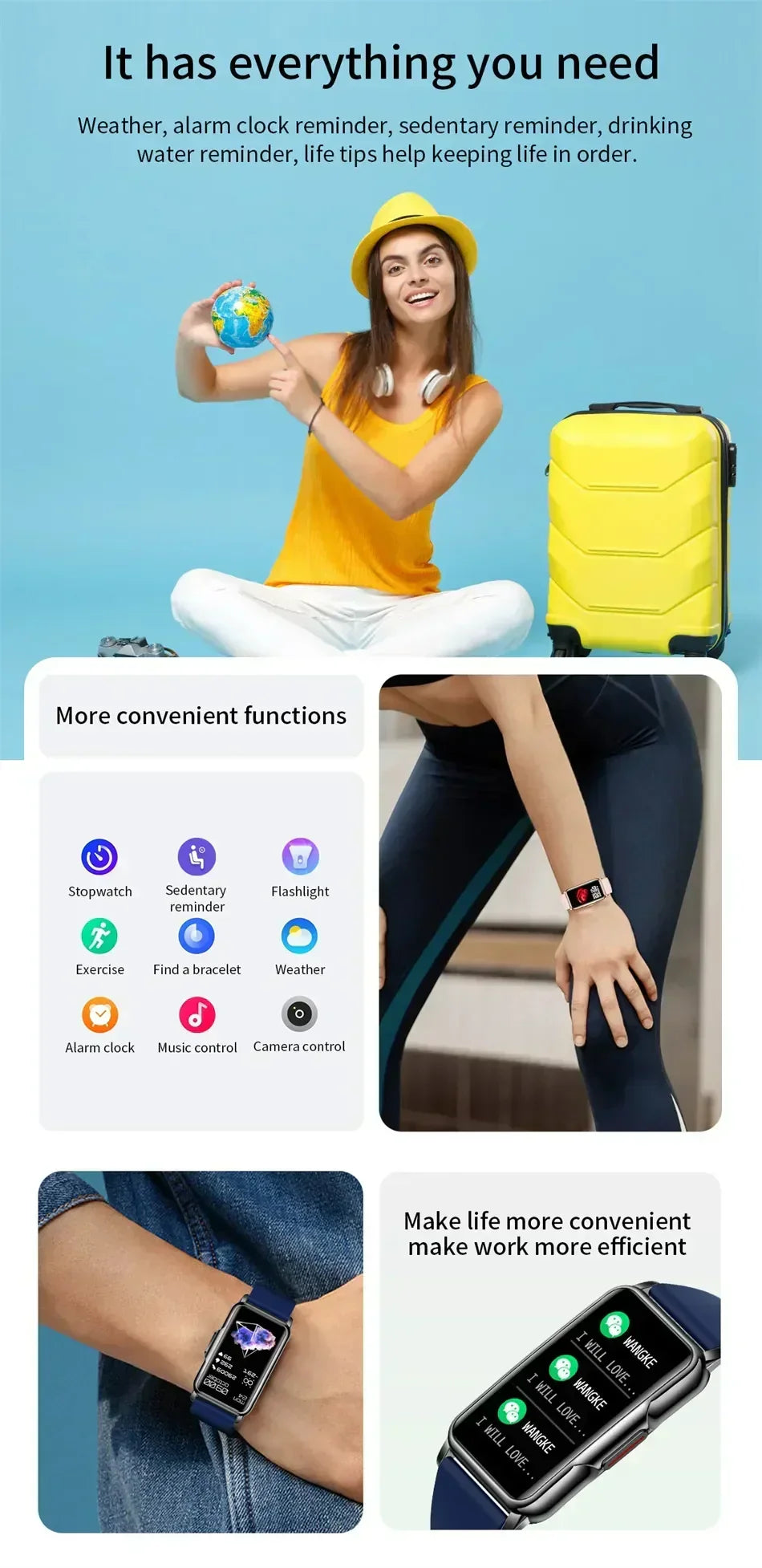 Smartwatch for Men & Women – Full Touch Fitness & Health Tracker