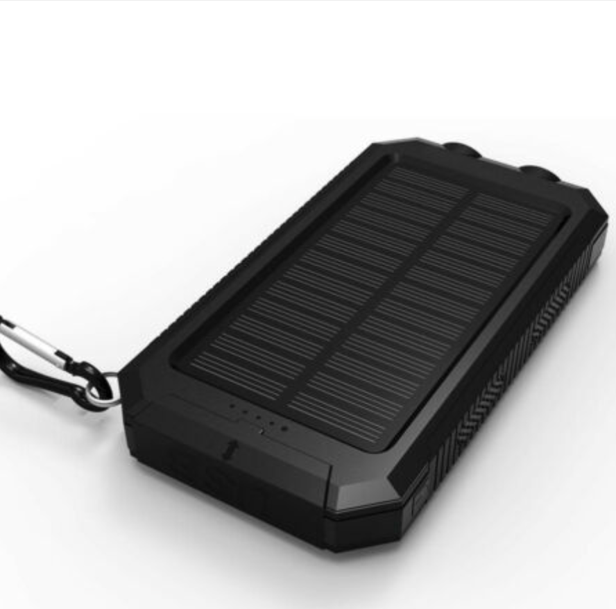 Solar Power Bank – 500000mAh Portable Waterproof Outdoor Charger with Dual USB & LED Light