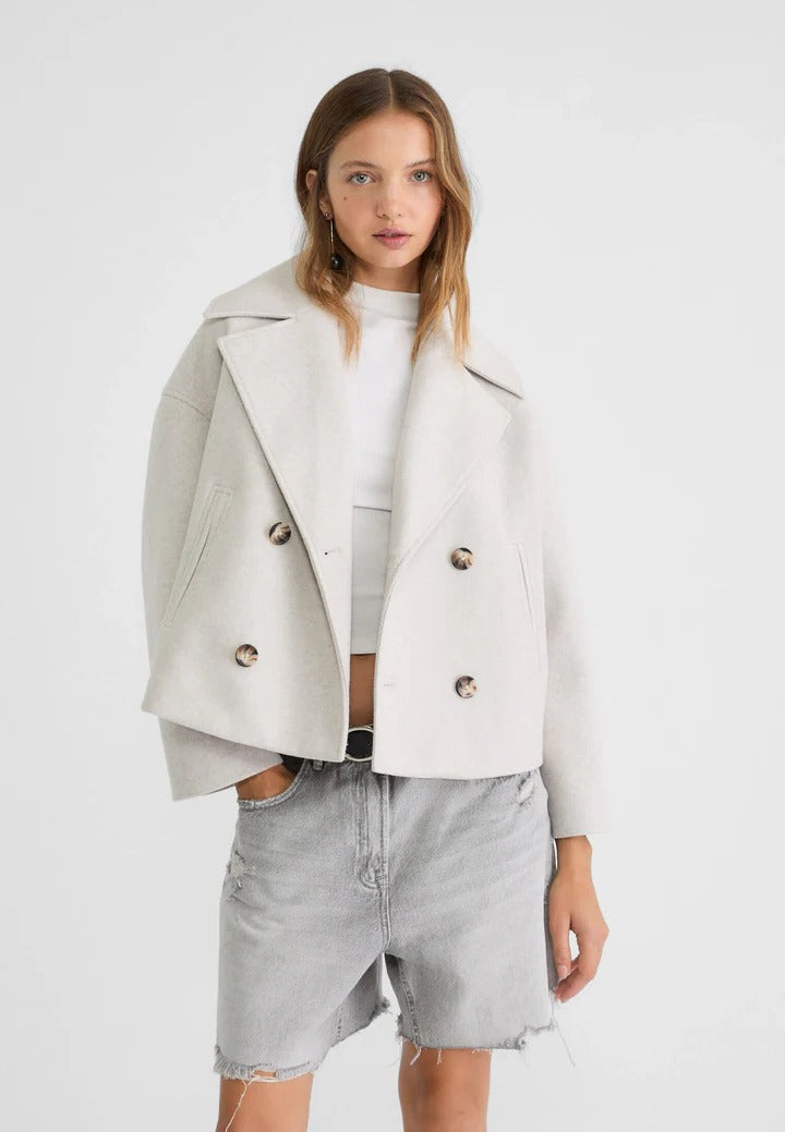 Short jacket double-breasted style