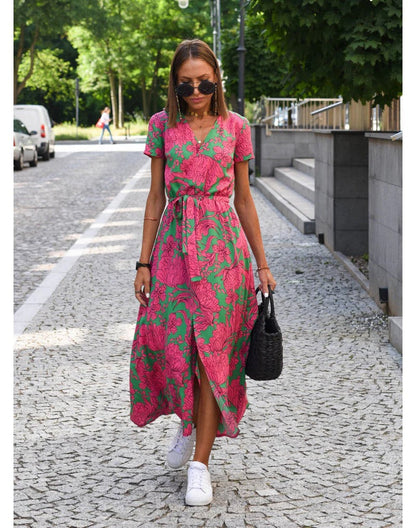 Sleeveless V-Neck Midi Dress