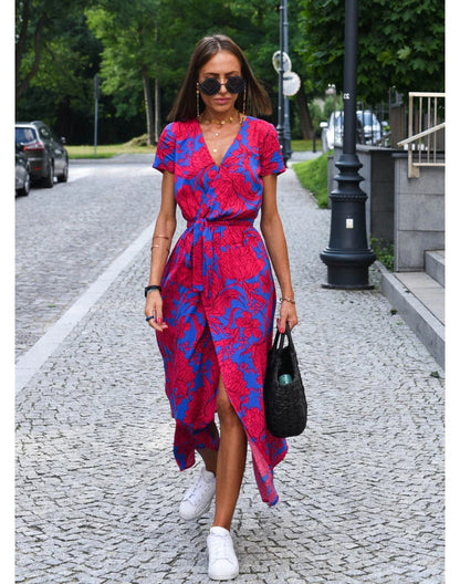 Sleeveless V-Neck Midi Dress