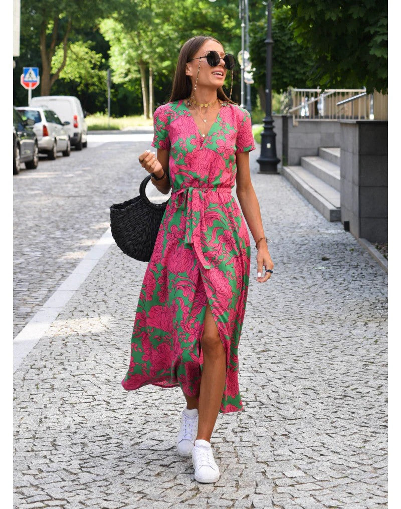 Sleeveless V-Neck Midi Dress