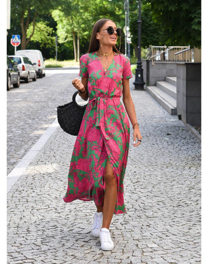 Sleeveless V-Neck Midi Dress