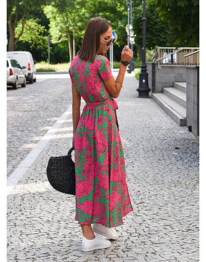 Sleeveless V-Neck Midi Dress