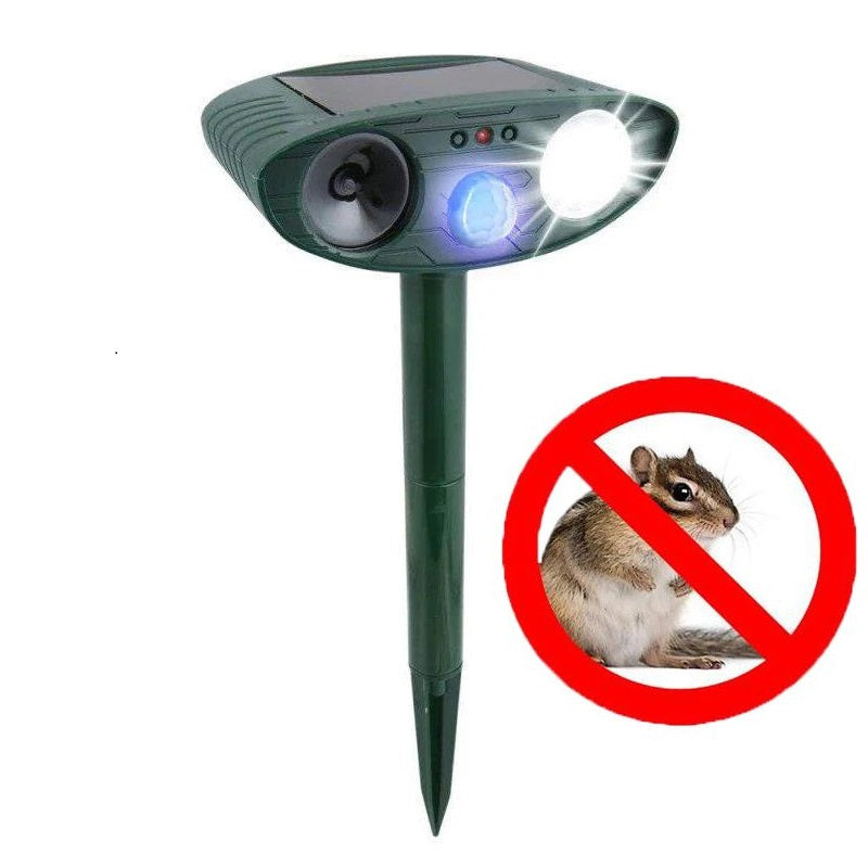 Solar Powered Ultrasonic Rabbit Repeller – Humane Garden Protection with Flashing Light